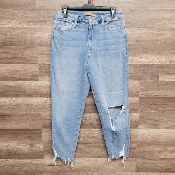 Joe's Jeans Blue Billie Reese Cropped Boyfriend Womens 28 Distressed Raw Hem - Picture 2 of 16
